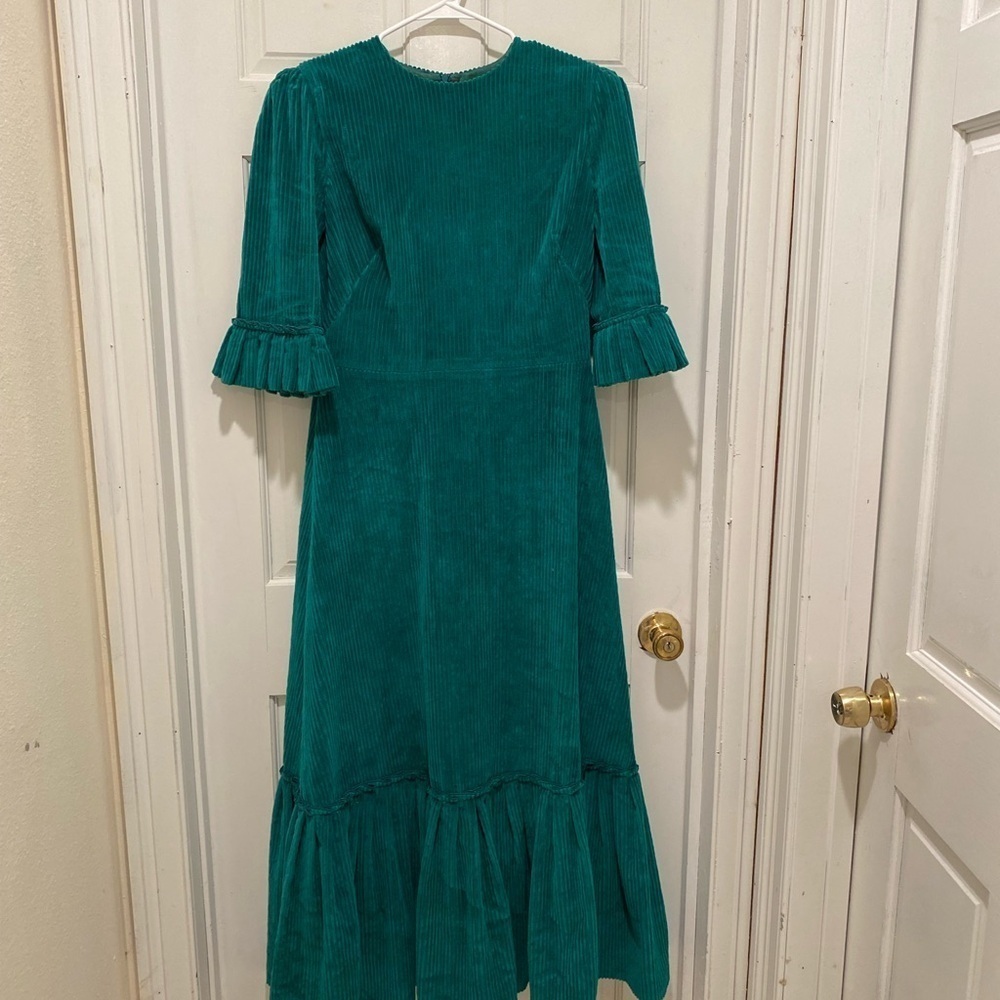 The Vampire’s Wife Elegant Teal Midi Dress - Picture 2 of 9
